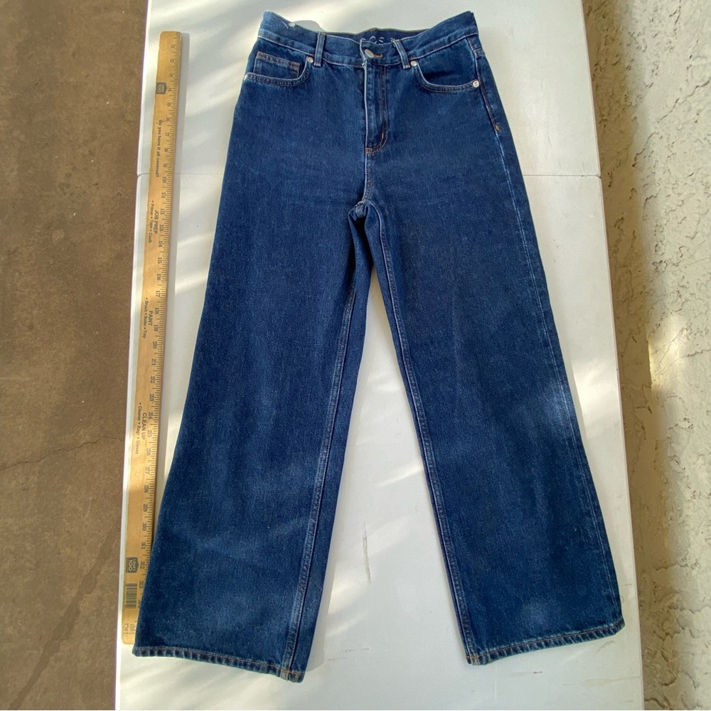 COS Wide Crop High Rise Straight Leg Jeans 26 Minimalist Denim Womens